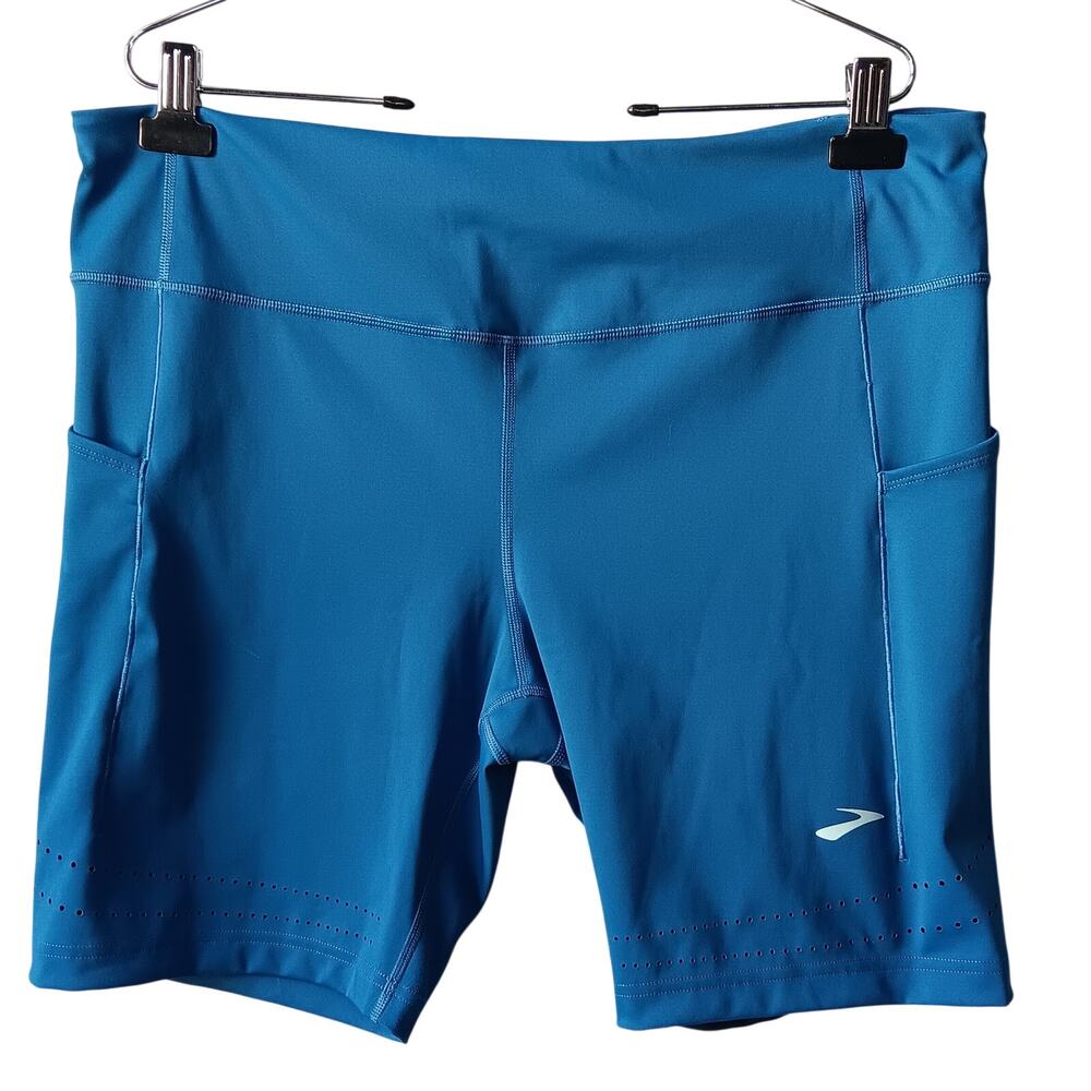 Brooks Method Shorts Women's XXL Blue 8" Tight Running Compression Pockets